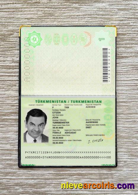Turkmenistan passport (2018-present) photolook